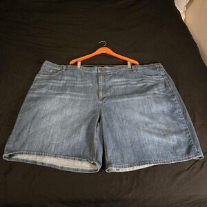 True Nation Shorts Mens 60 Blue Denim Relaxed Fit Big & Tall Bermuda Stretch
